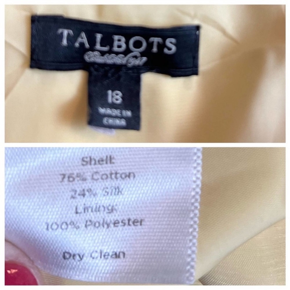 Talbots High Waist Silk and Cotton Blend Surplice A-line Midi Dress Size 18 - Picture 4 of 6